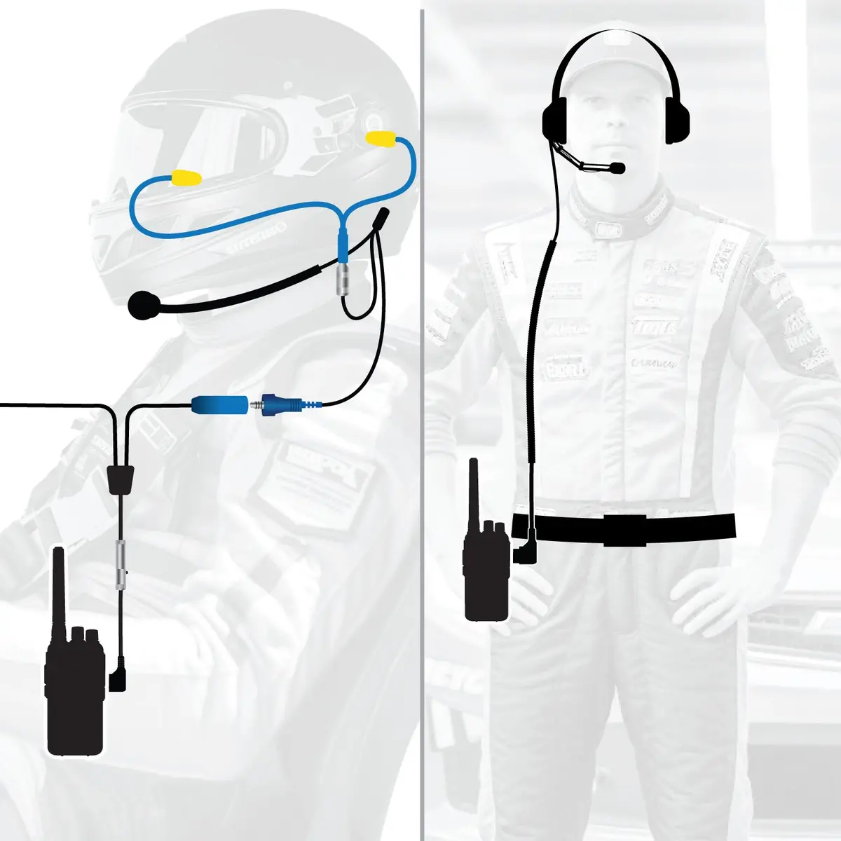 Rugged Wired  Driver And Crew Chief Racing Kit With Rdh16 Radios 1