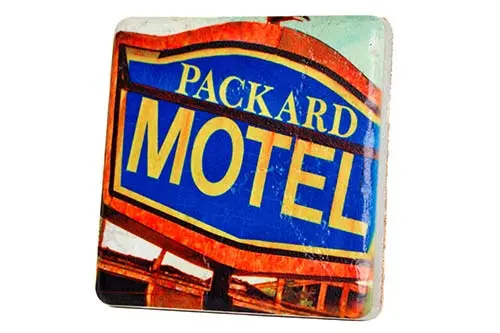 Packard Motel Porcelain Tile Coaster 1