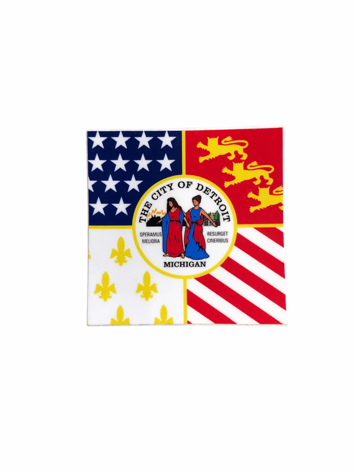 Detroit City Flag Decal 1