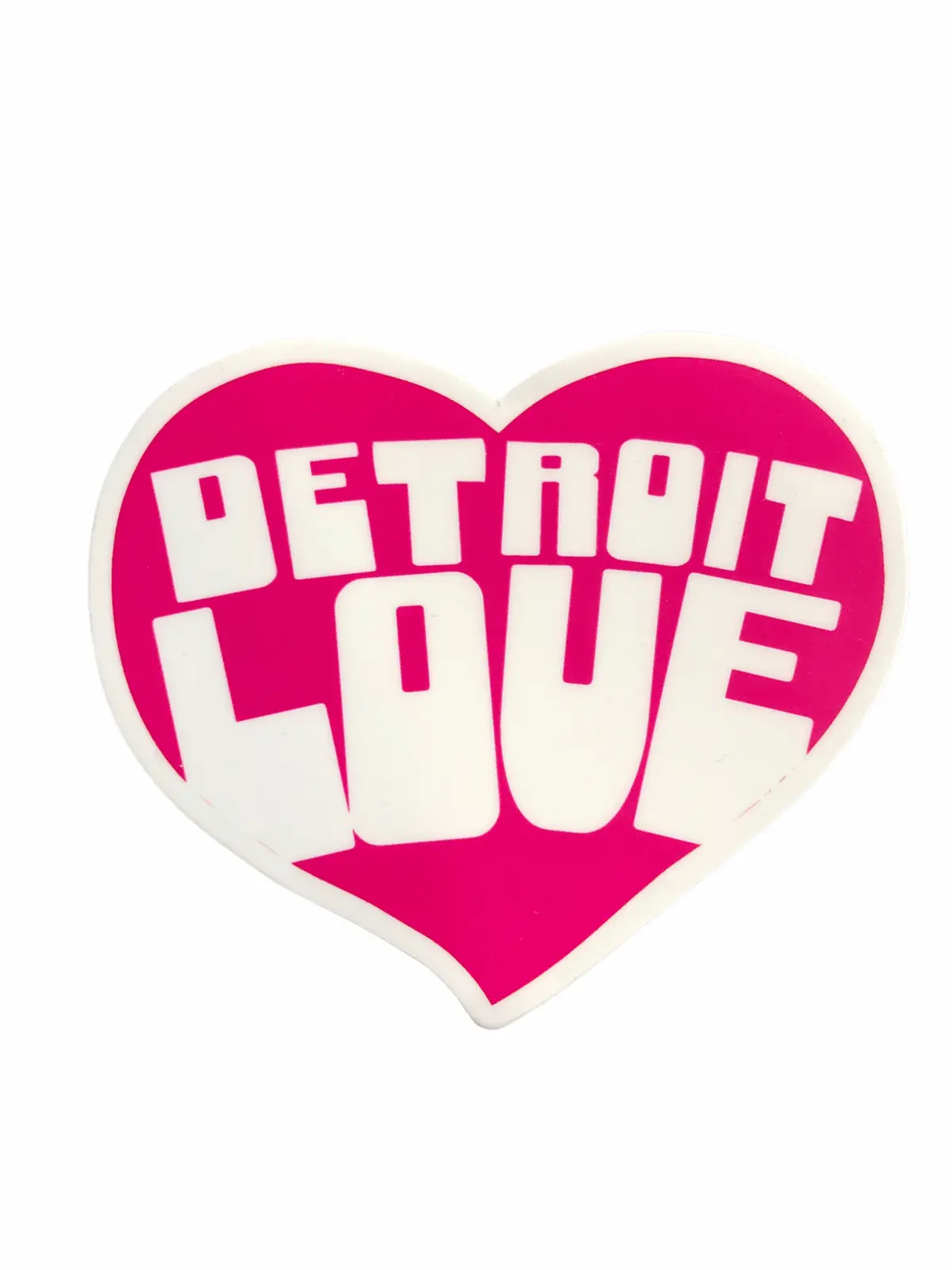 Detroit Love Decal / White + Pink 1