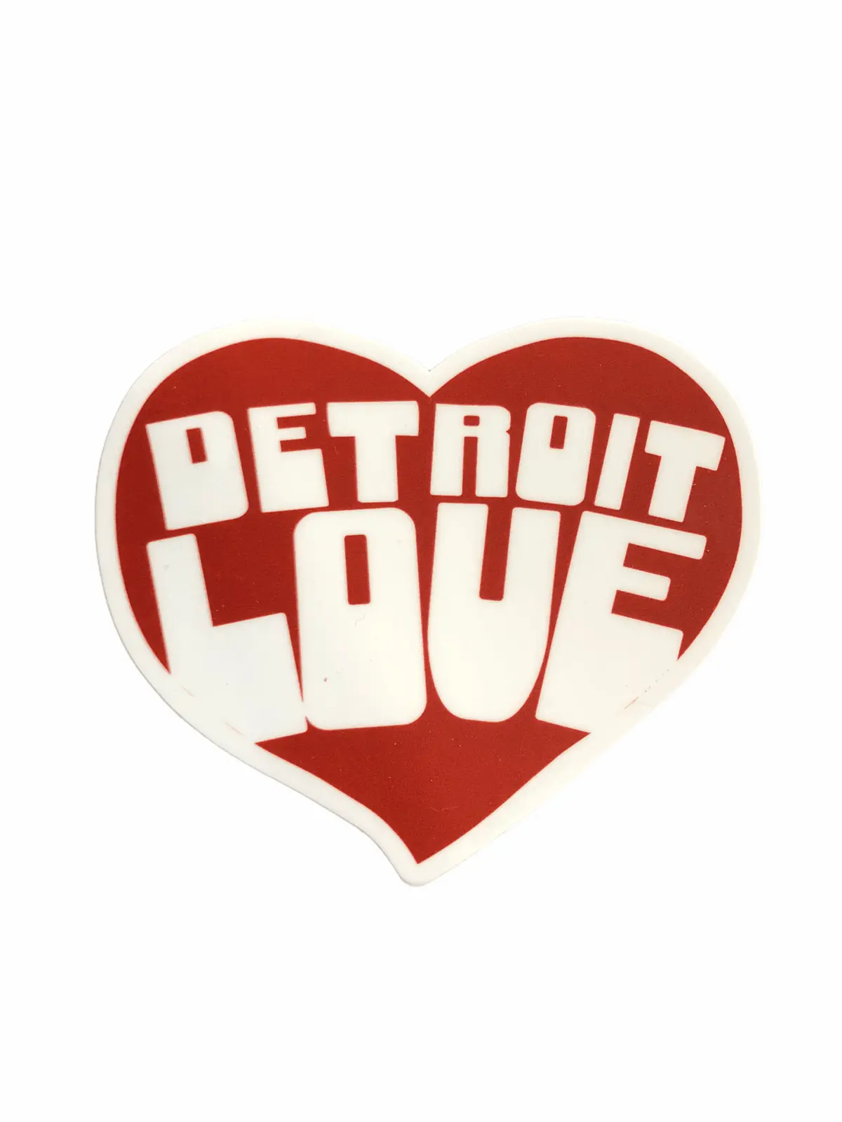 Detroit Love Decal / White + Red 1