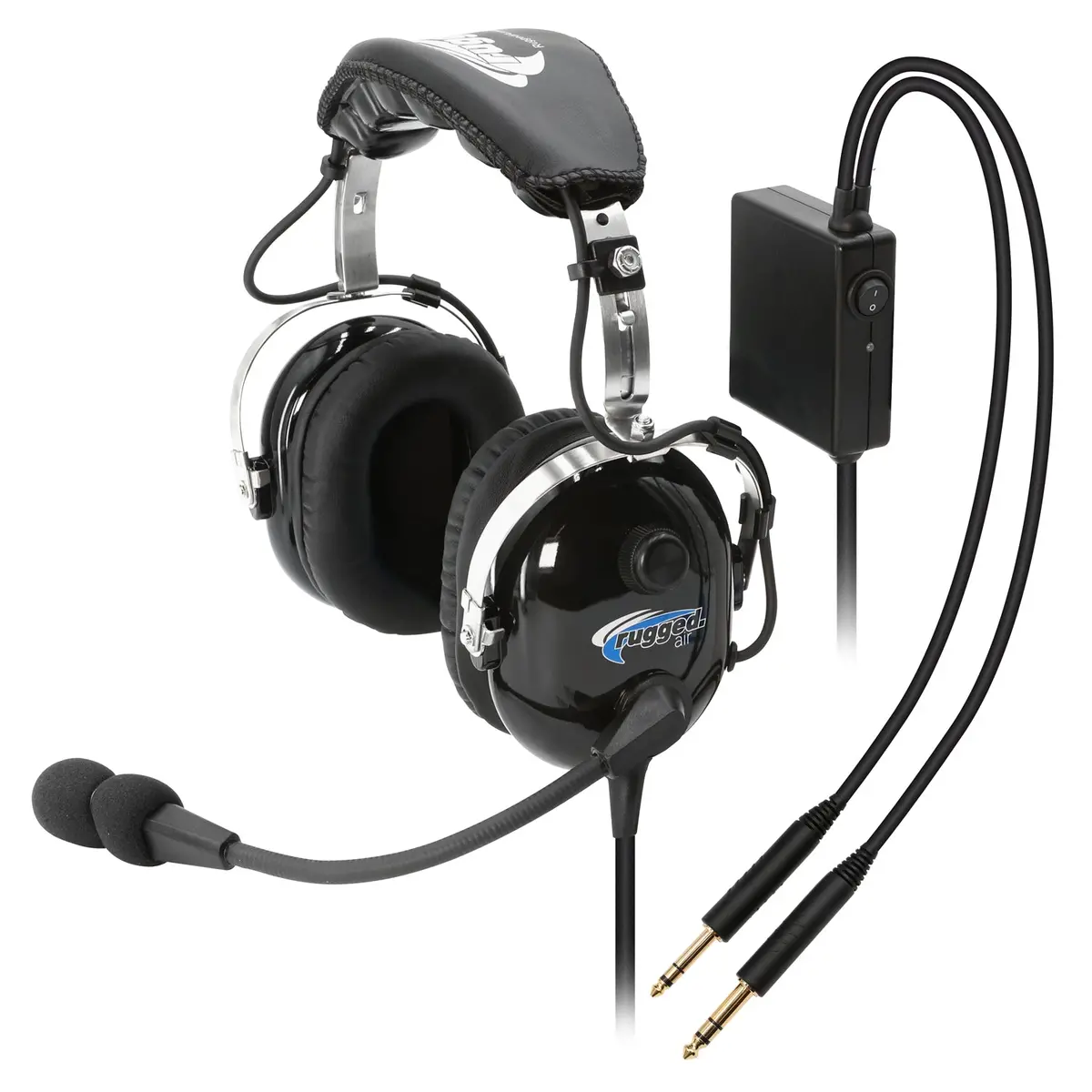 Rugged Air Ra950 Anr Stereo General Aviation Pilot Headset 1