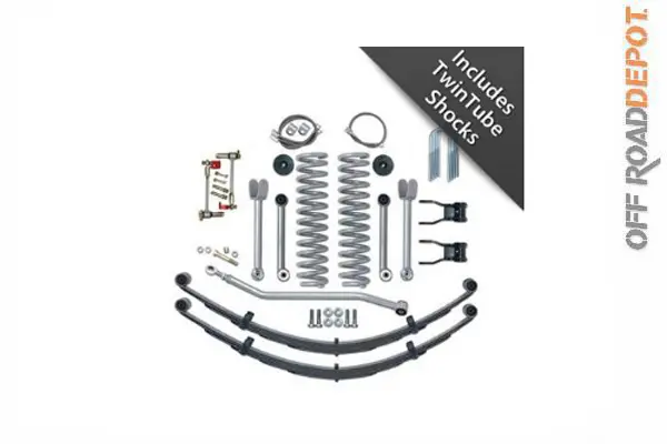 Rubicon Express 4.5" Super-Flex Short Arm Lift Kit With Rear Leaf Springs And Twin Tube Shocks 1