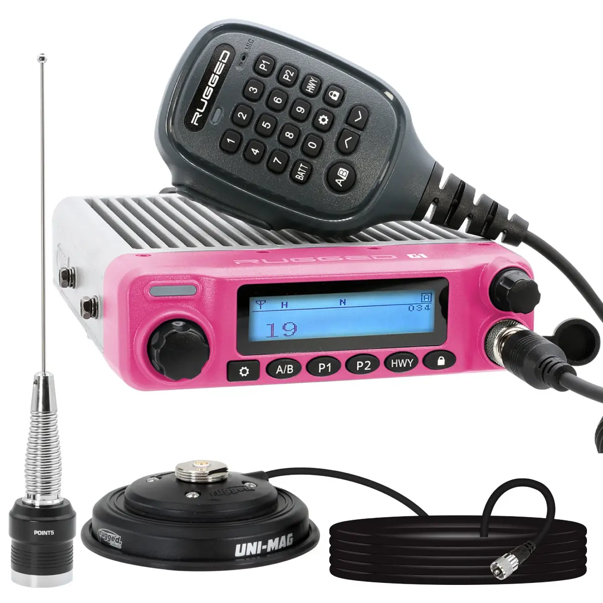 Radio Kit - Pink Rugged G1 Adventure Series Waterproof Gmrs Mobile Radio With Antenna 1