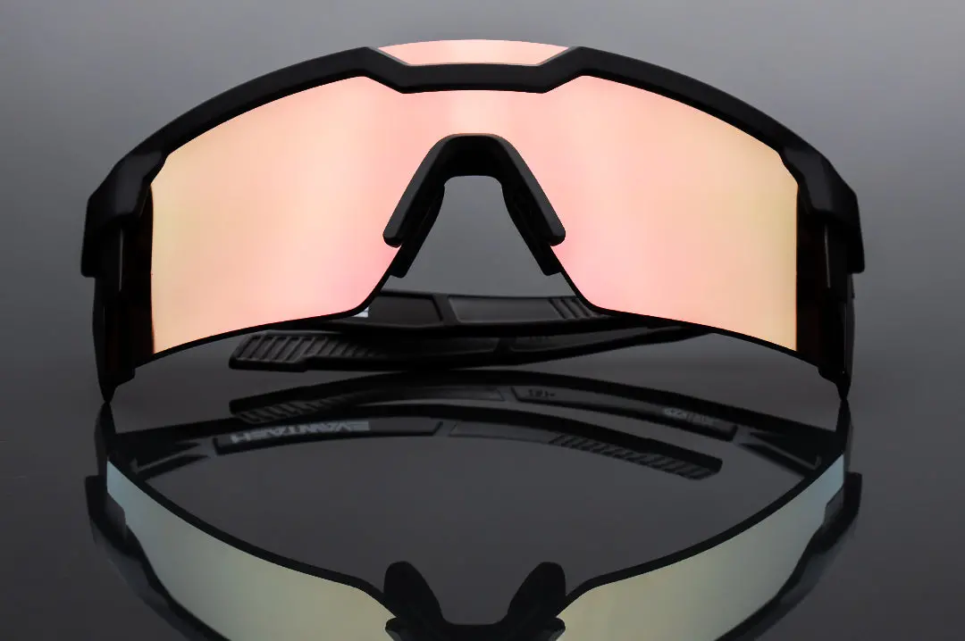 Future Tech Sunglasses: Black Frame Rose Gold Z87+ 3