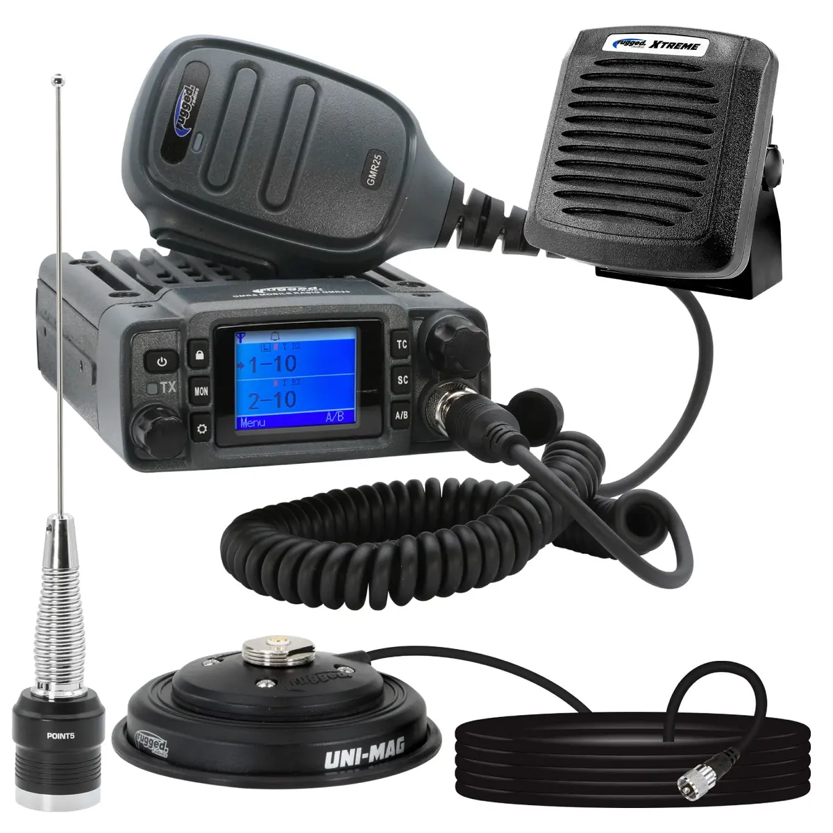 Radio Kit Plus - Gmr25 Waterproof Gmrs Mobile Radio Kit With External Speaker 1