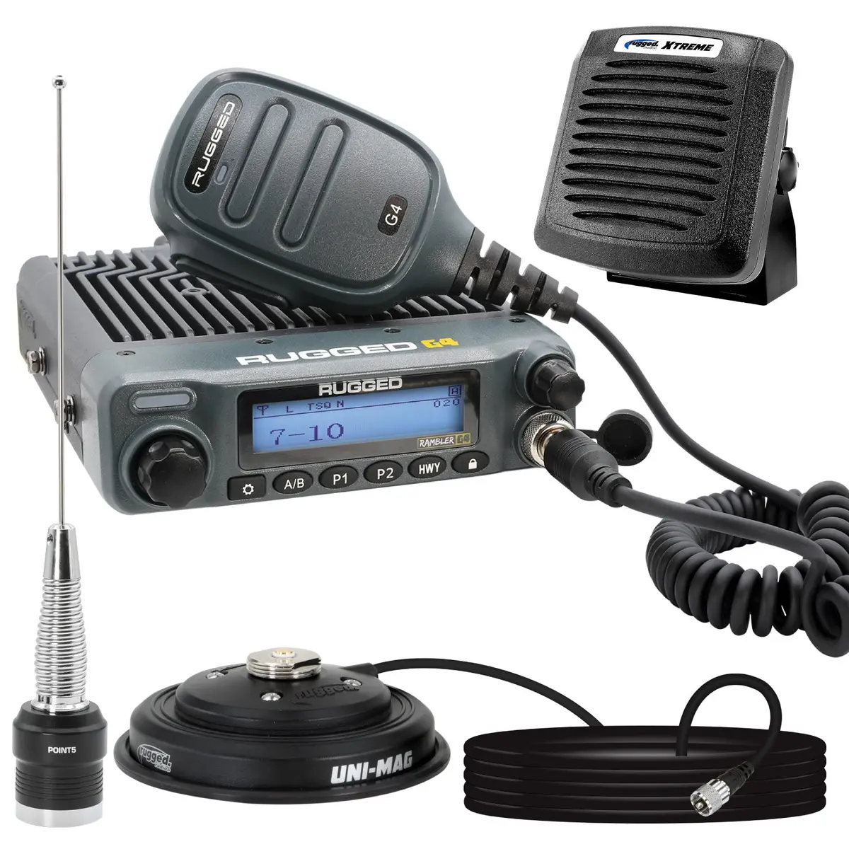Radio Kit Plus - Rambler G4 High Power Gmrs Mobile Radio Kit With External Speaker 1
