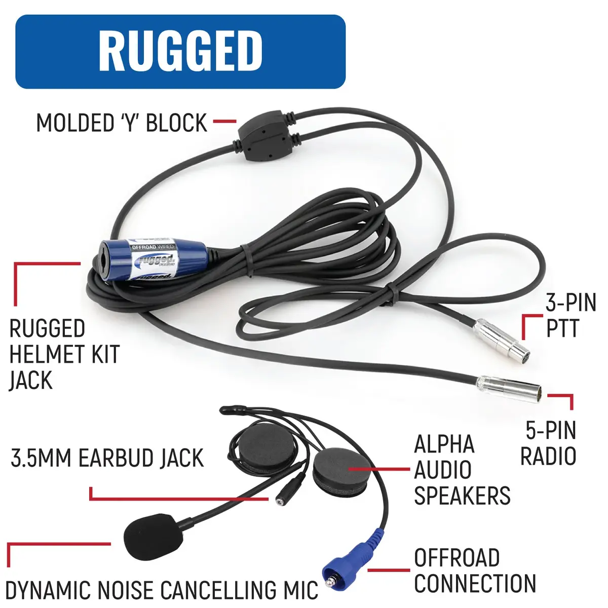 Rugged Wired Driver Only Communication Kit Without Radio 2