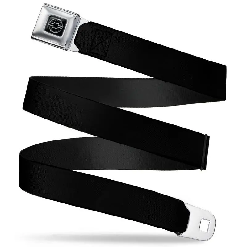 Chevrolet Seatbelt Belt / Silver Logo + Black Webbing 1