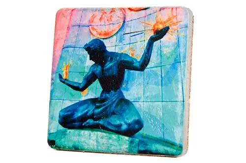 Spirit Of Detroit Porcelain Tile Coaster 1