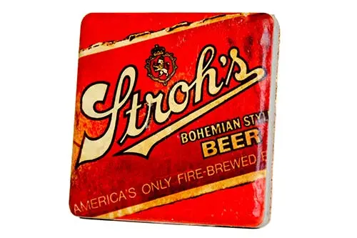 Stroh's Fire Brewed Porcelain Tile Coaster 1