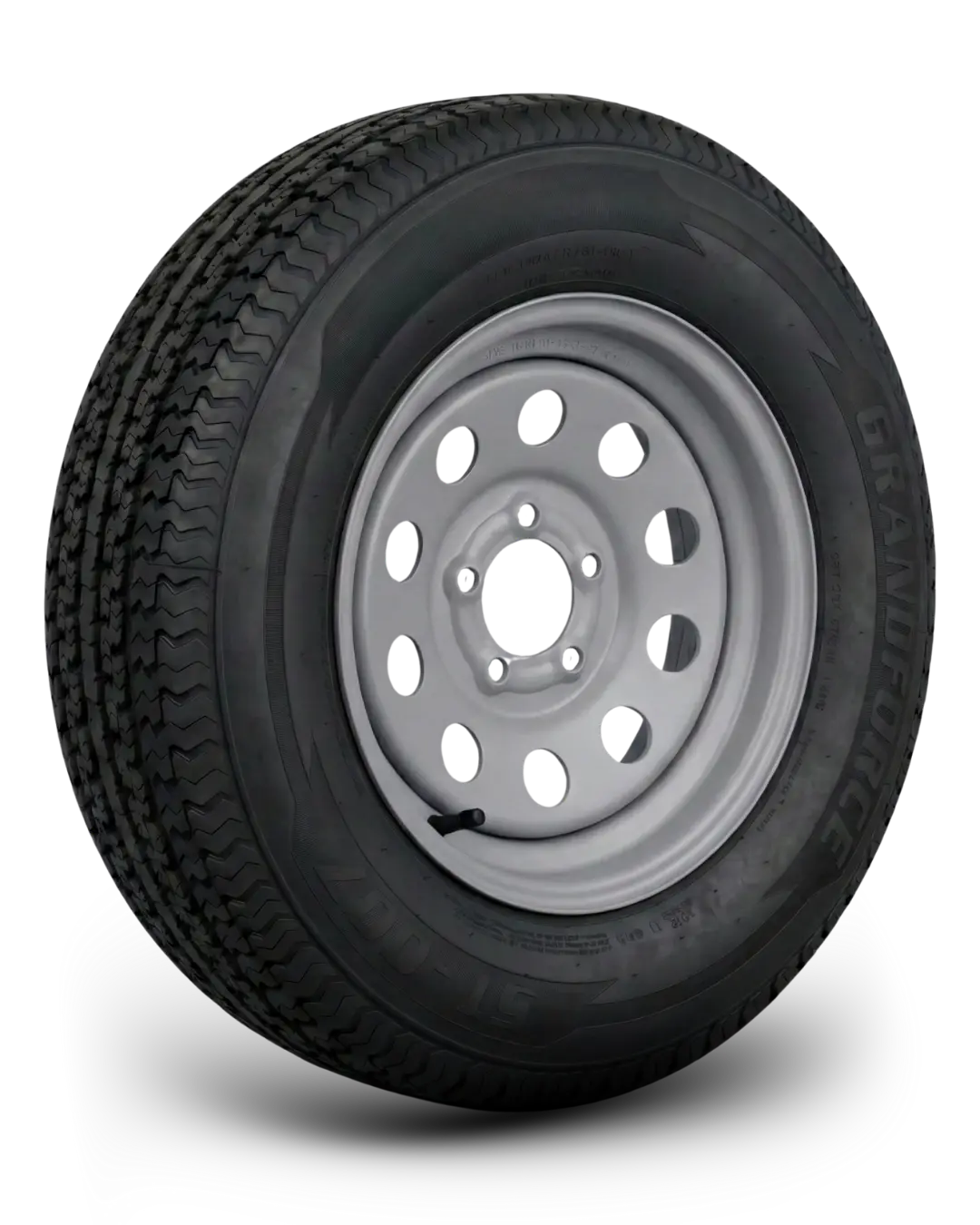 St205/75R15 8-Ply Trailer Tire On 15" 5-4.5 Silver Modular Wheel 1