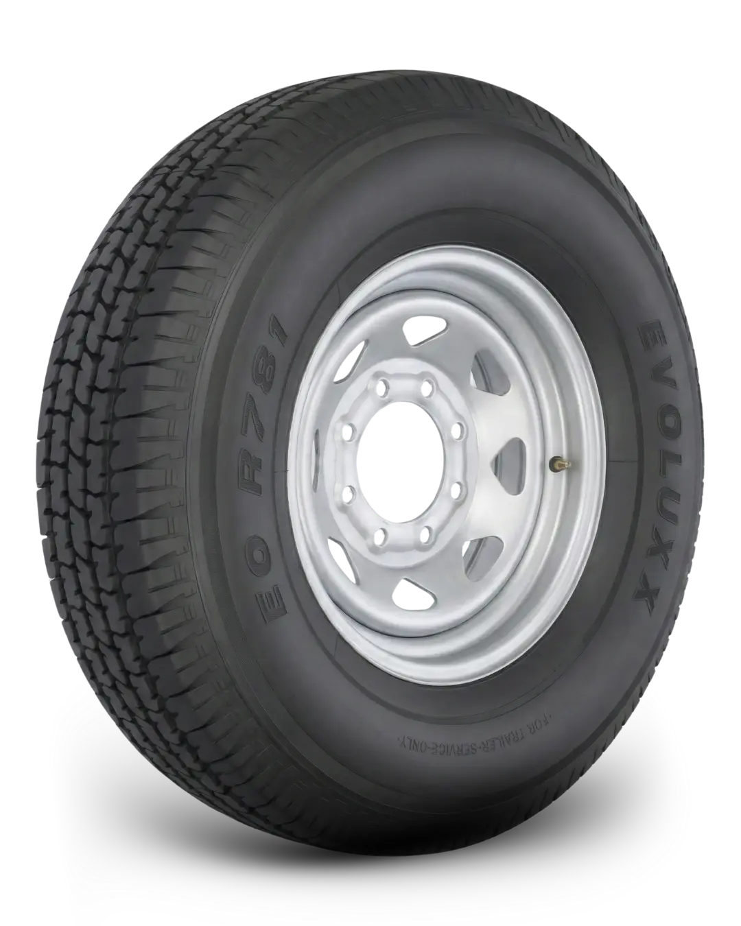 St235/80R16 10-Ply Trailer Tire On 16" 8-6.5 Galvanized Spoke Wheel 1