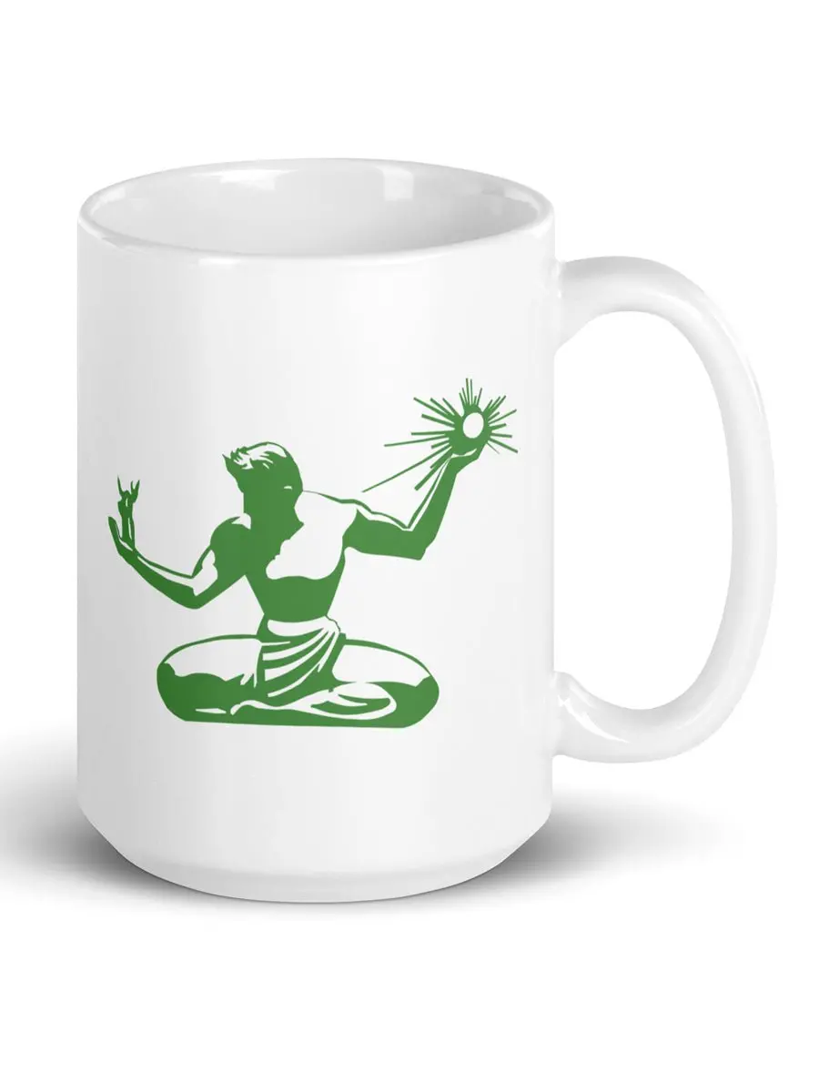 Spirit Of Detroit Ceramic Coffee Mug 15 Oz - White / Green 1