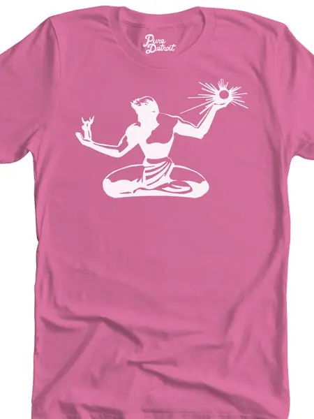 Spirit Of Detroit Unisex T-Shirt - White / Pink 1