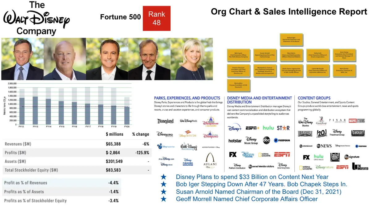 Walt Disney Org Chart & Sales Intelligence Report 1