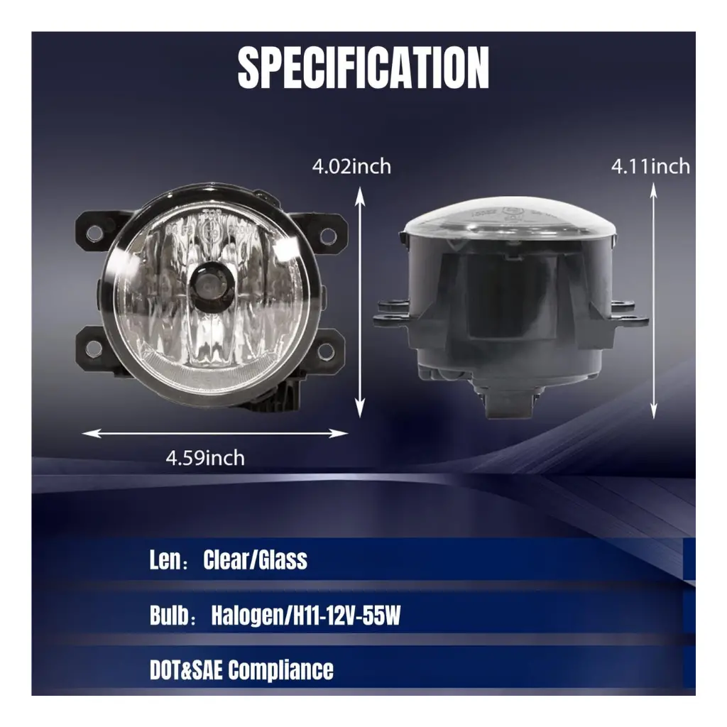 Fog Light For Jeep Compass Renegade Cherokee, Dodge Ram Promaster 1500 2500 3500 City, Honda Crv Crosstour Pilot, Acura Ilx Rdx Tl Tsx, Fiat 500L 500X, 2010-2020 1Pcs Left=Right (Clear Len) 2
