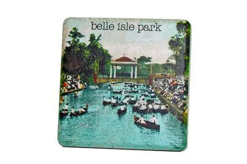 Vintage Belle Isle Park Porcelain Tile Coaster 1