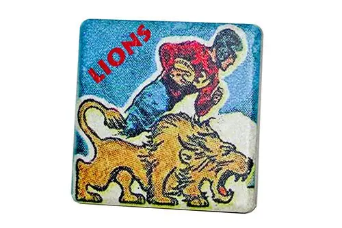 Vintage Detroit Lions Cartoon Porcelain Tile Coaster 1