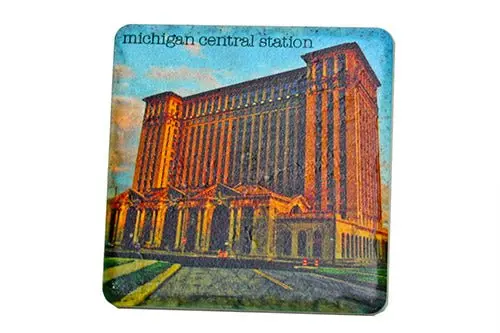 Michigan Central Station Sunlight Porcelain Tile Coaster 1