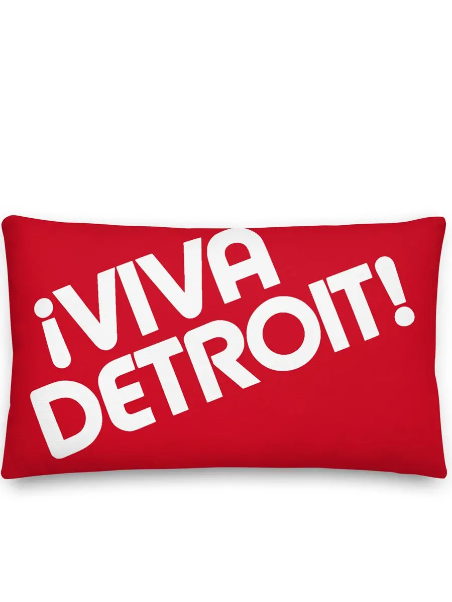 ¡Viva Detroit! Premium Pillow 12" X 20" Red / White 1