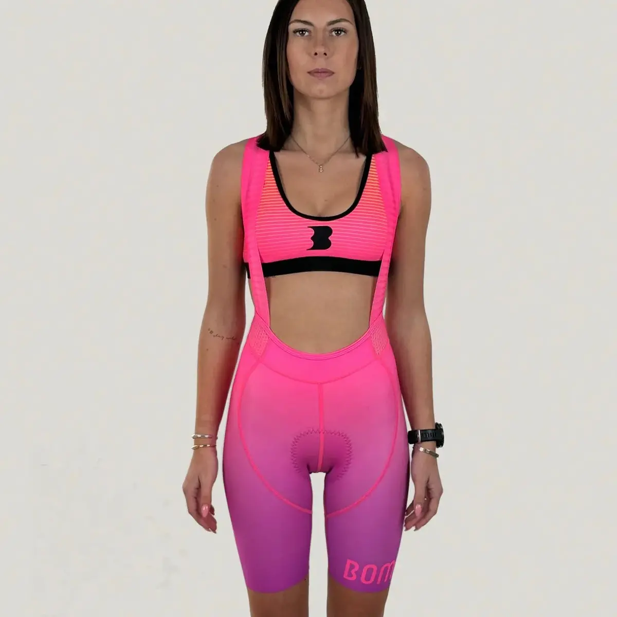 Bomboom Women’S Elite Cycling Bib Shorts - Berry Haze 2