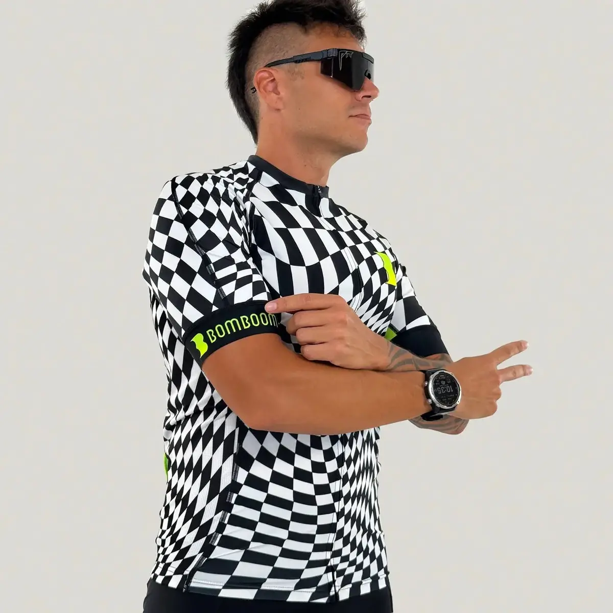 Bomboom Men's Elite Short Sleeve Tri Top – Checkadelic 1