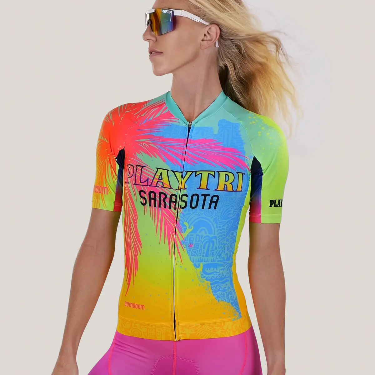 Playtri Sarasota X Bomboom Women's Elite Bike Jersey 1