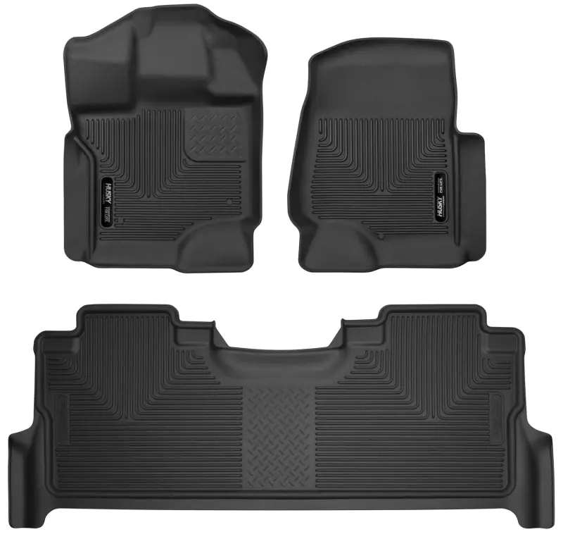 2017 F-250/F-350 Super Duty Crew Cab Husky X-Act Contour Front & Rear Floor Liners - Black 1
