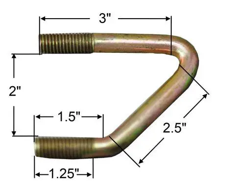 U-Bolt For Mounting To Angle Iron, Zinc Plated - 1/2" Diameter 1