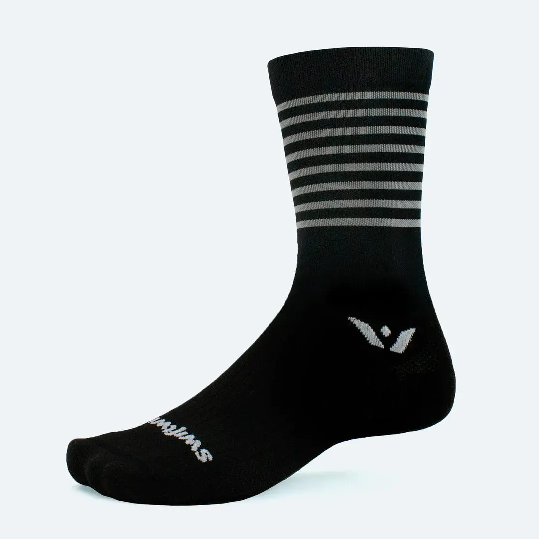 Swiftwick Apsire 7 Socks - Stripe Black/Grey 1