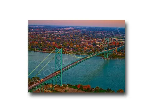 Ambassador Bridge Aerial Luster Or Canvas Print (Multiple Sizes) 1