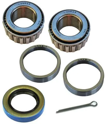 Trailer Bearing Kit, 1" Spindle, L44643 Inner/Outer Bearings, 12192 Seal 1