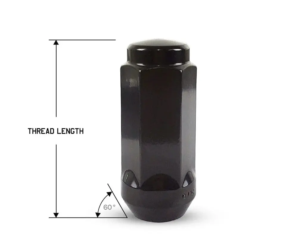 Black Steel Closed End Trailer Lug Nut 1