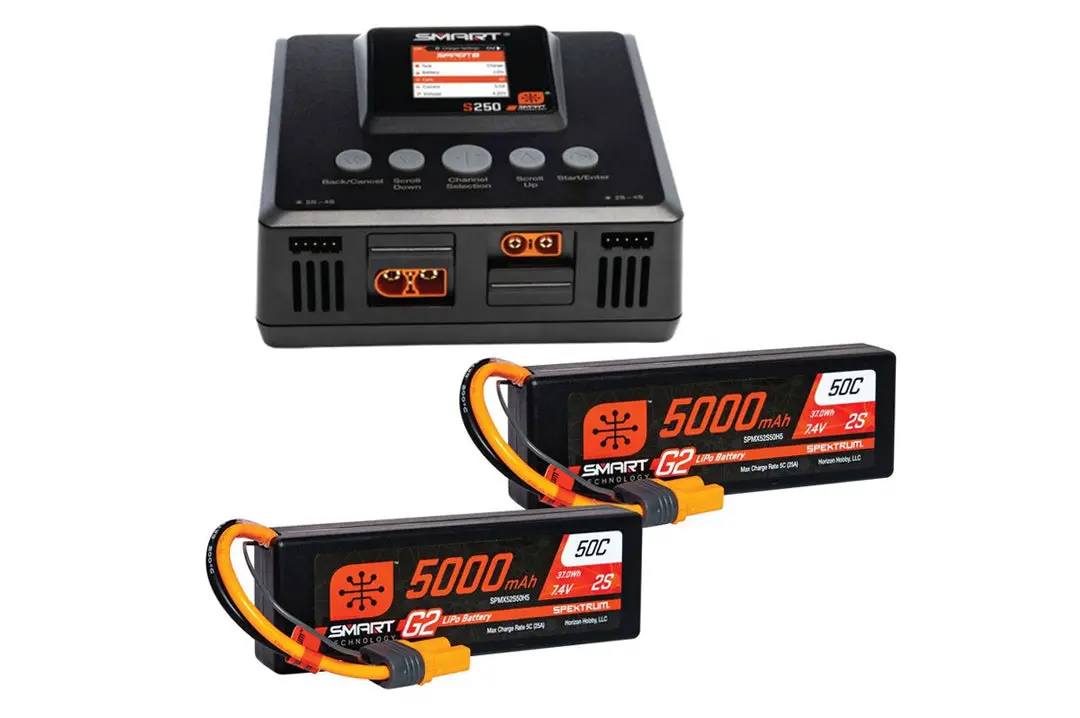 Horizon 4S 5000 Mah (2) G2 Lipo Battery + Charger Kit For Horizon Blackjack Catamaran 1