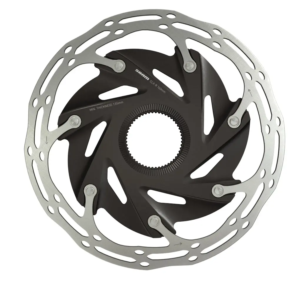Sram Centerline X Road 2 Piece Centerlock Disc Brake Rotor Black Rounded 1