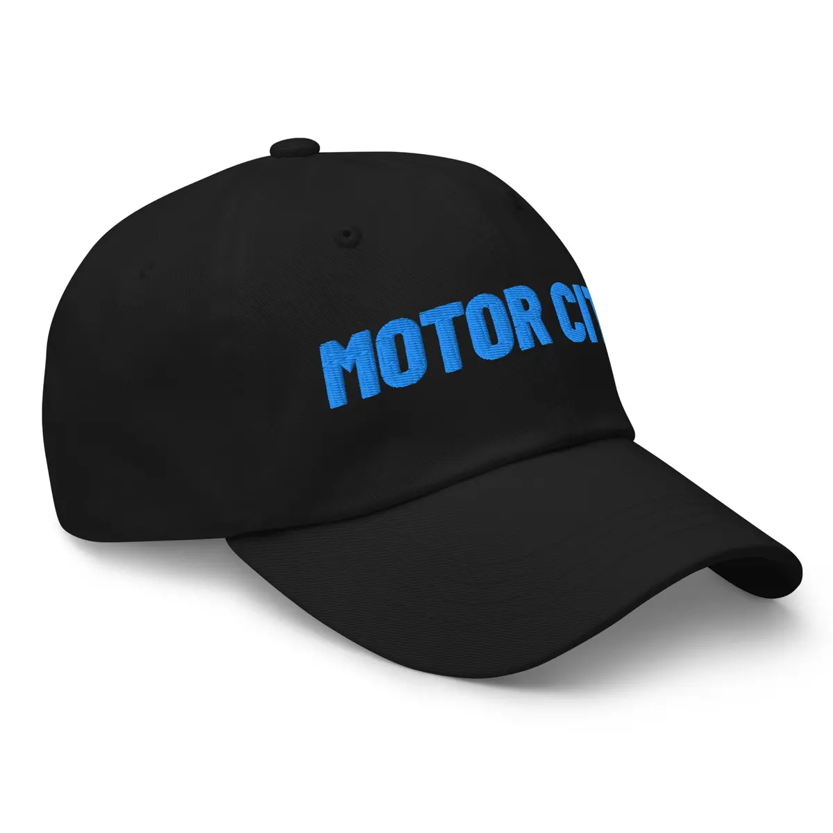 Motor City Embroidered Cotton Twill Dad Hat - Black / Blue 1