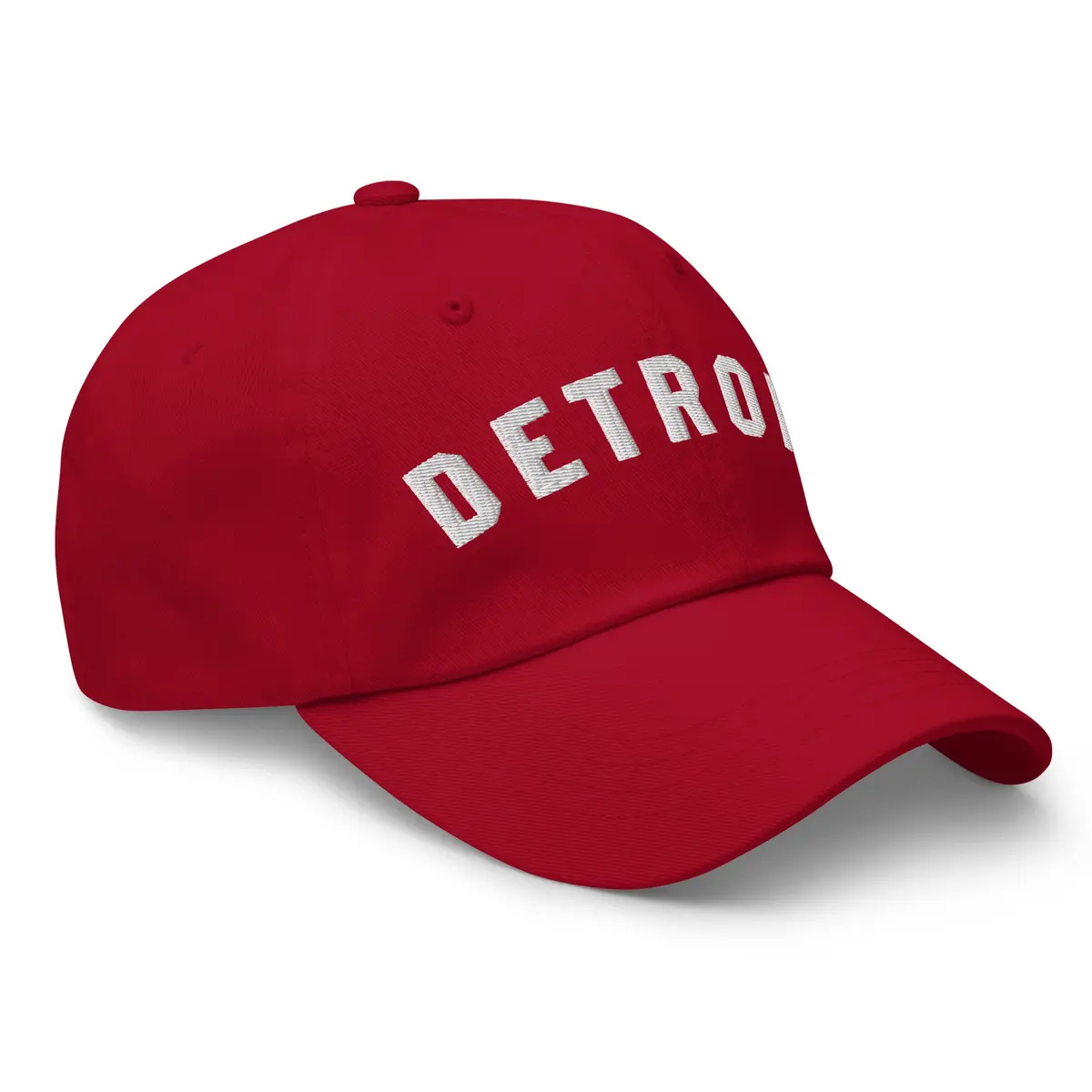 Detroit Classic Embroidered Cotton Twill Dad Hat - Red / White 1