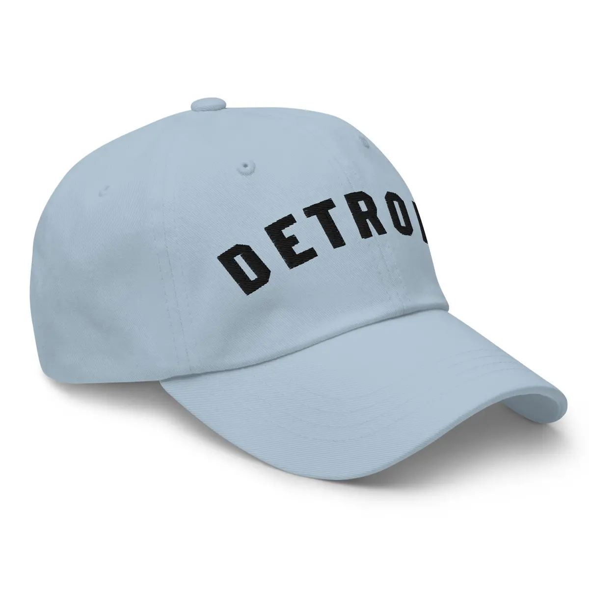 Detroit Classic Embroidered Cotton Twill Dad Hat - Light Blue / Black 1