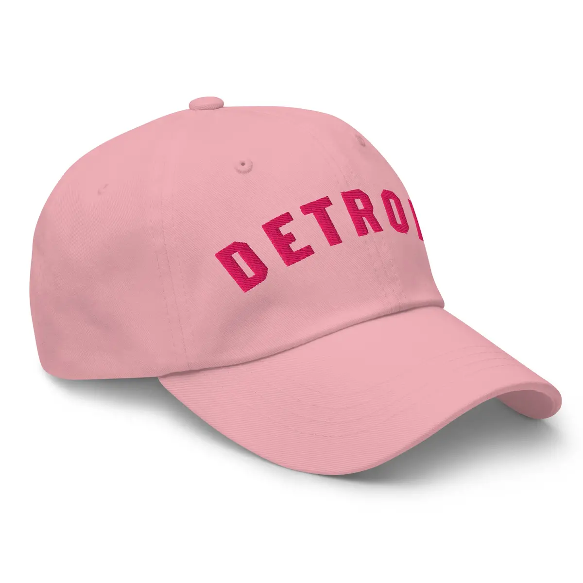 Detroit Classic Embroidered Cotton Twill Dad Hat - Pink / Hot Pink 1