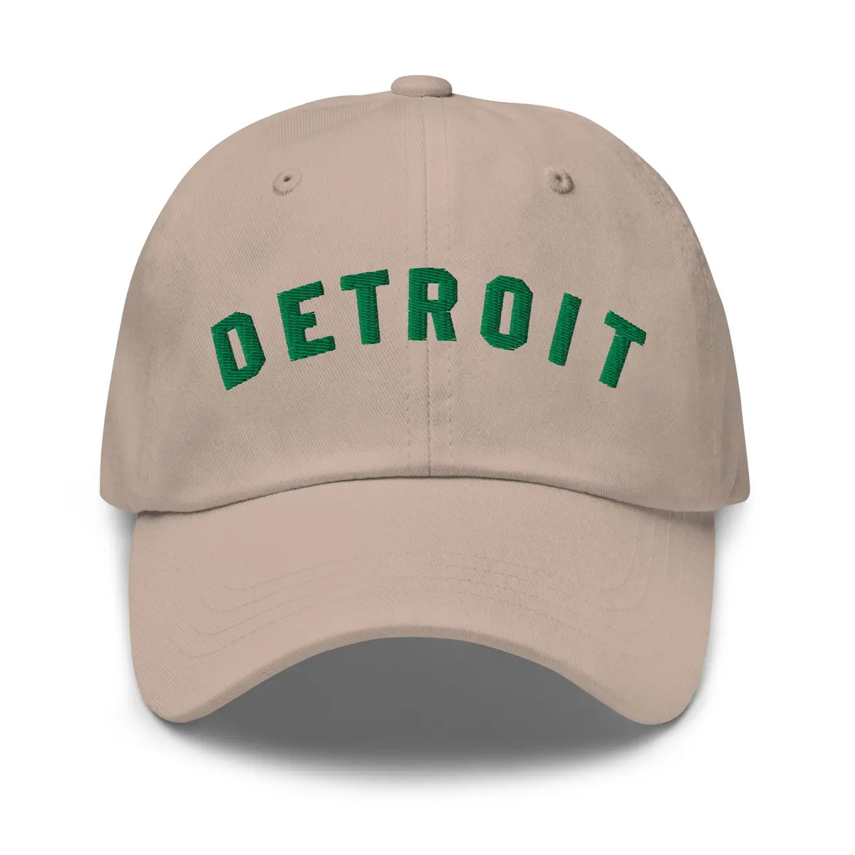 Detroit Classic Embroidered Cotton Twill Dad Hat - Stone / Irish Green 2