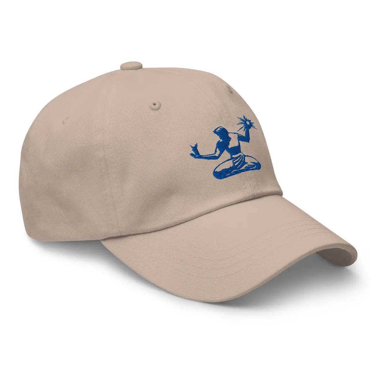 Spirit Of Detroit Embroidered Cotton Twill Dad Hat - Stone / Navy 1