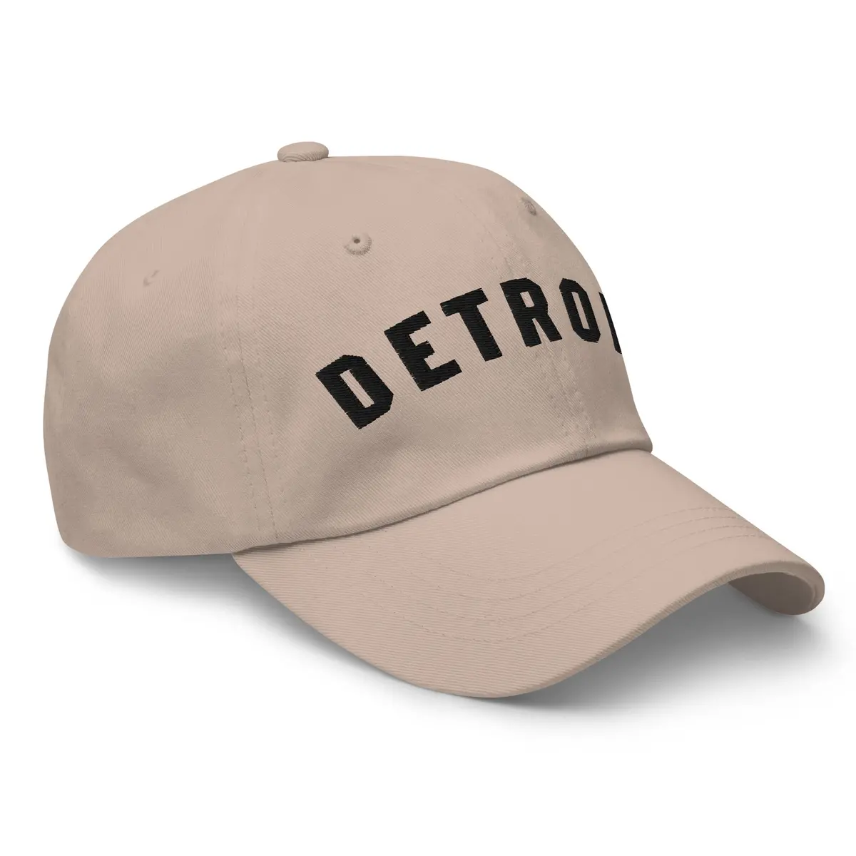 Detroit Classic Embroidered Cotton Twill Dad Hat - Stone / Black 1