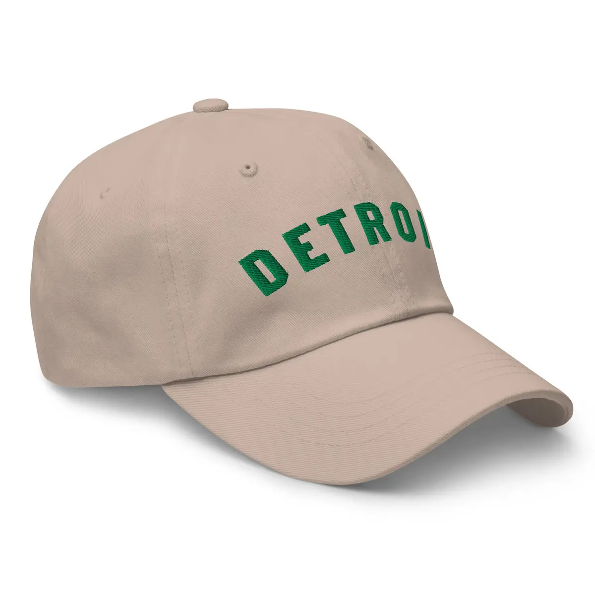 Detroit Classic Embroidered Cotton Twill Dad Hat - Stone / Irish Green 1