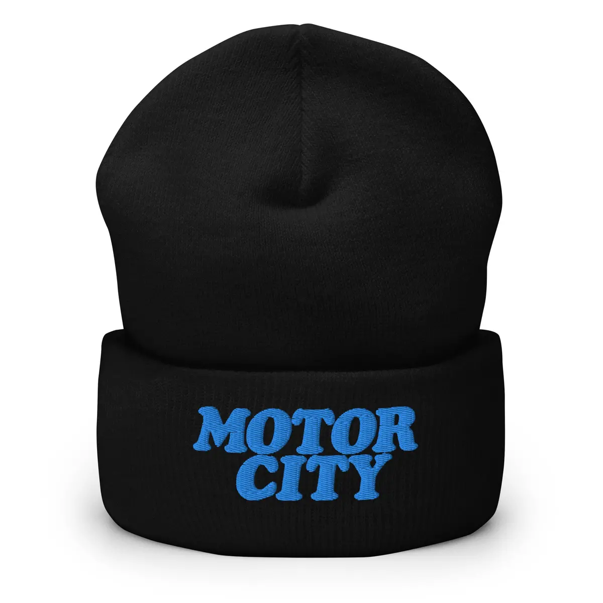 Motor City Embroidered Cuffed Beanie - Black / Blue 1