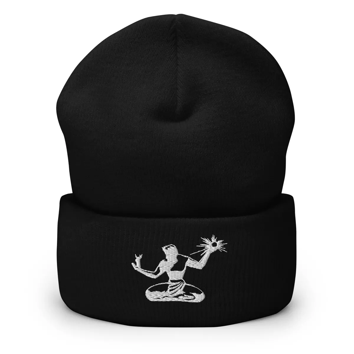 Spirit Of Detroit Embroidered Cuffed Beanie - Black / White 1