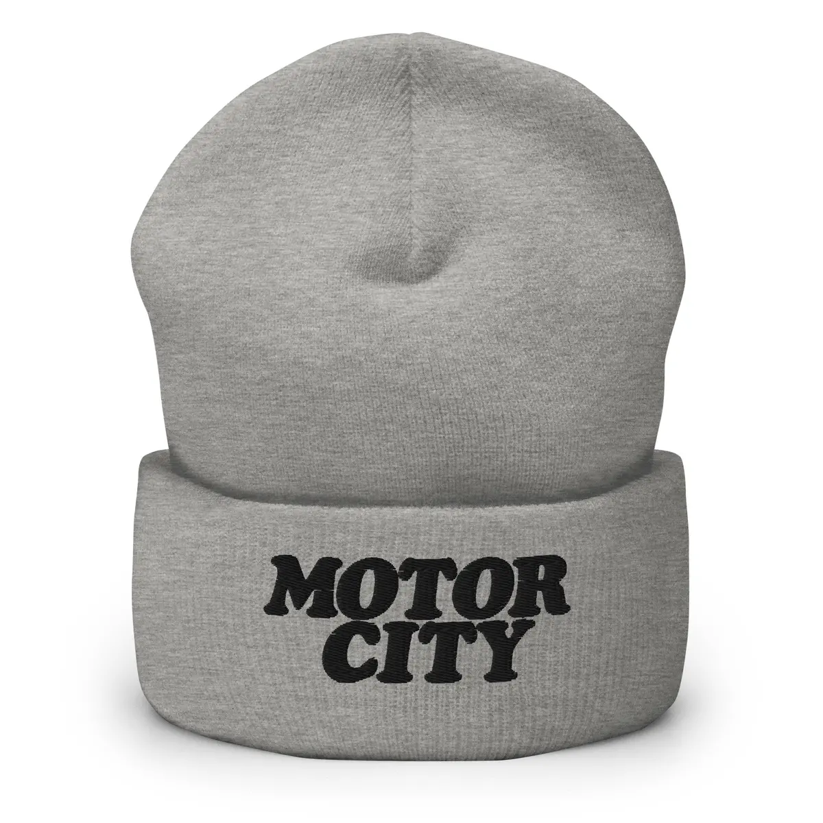 Motor City Embroidered Cuffed Beanie - Gray / Black 1