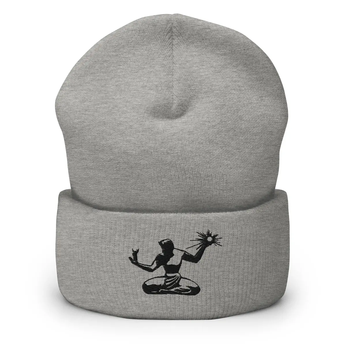 Spirit Of Detroit Embroidered Cuffed Beanie - Gray / Black 1