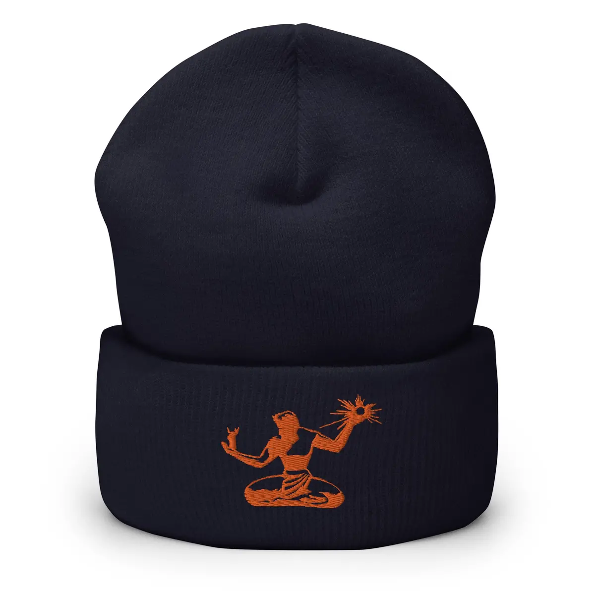Spirit Of Detroit Embroidered Cuffed Beanie - Navy / Orange 1