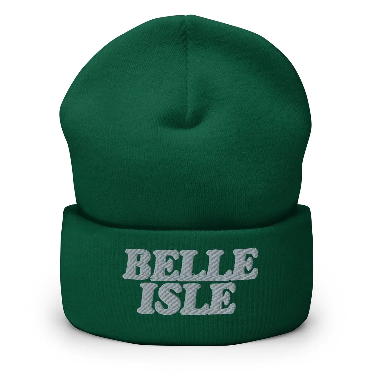 Belle Isle Embroidered Cuffed Beanie - Green / Gray 1